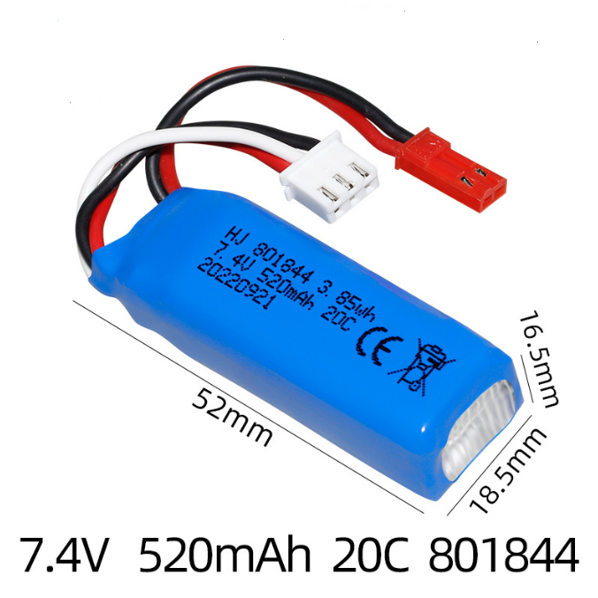 Pin LiPo 2s 7.4v 520mah 801844 xả 20c Máy bay điều khiển từ xa Flycam - Xe điều khiển từ xa