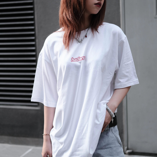 Áo thun Unisex tay lỡ cotton local brand HIDANZ - Pink Mini