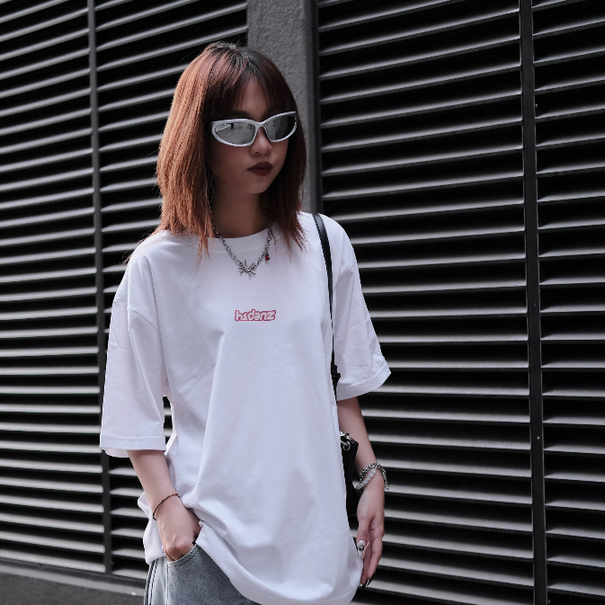 Áo thun Unisex tay lỡ cotton local brand HIDANZ - Pink Mini