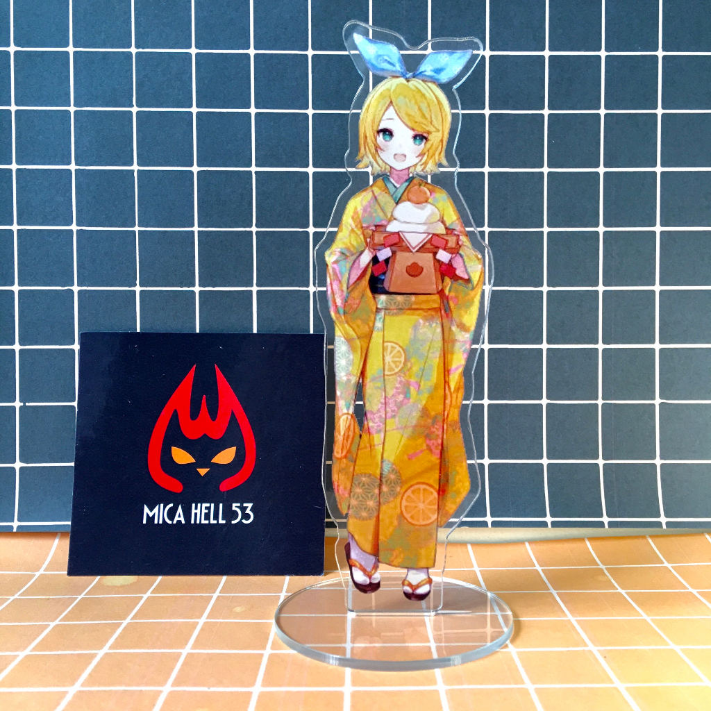 Standee Mica 15cm Tượng Mica Hatsune Miku Vocaloid Standee Acrylic Anime Manga Vocaloid Kimono SD5