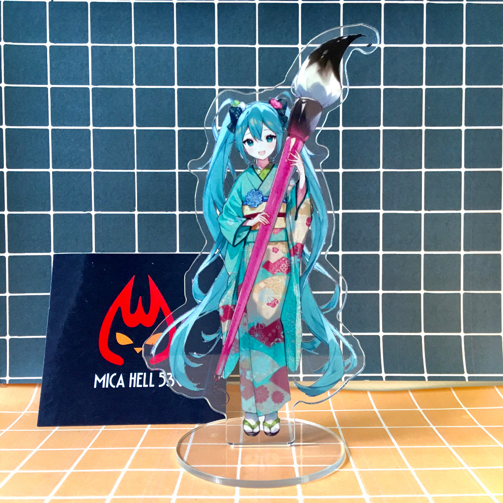 Standee Mica 15cm Tượng Mica Hatsune Miku Vocaloid Standee Acrylic Anime Manga Vocaloid Kimono SD5