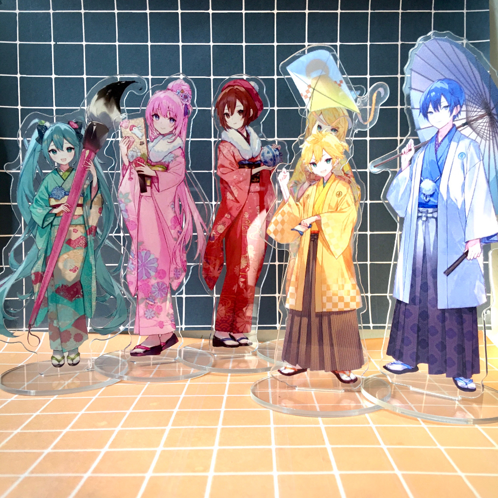Standee Mica 15cm Tượng Mica Hatsune Miku Vocaloid Standee Acrylic Anime Manga Vocaloid Kimono SD5