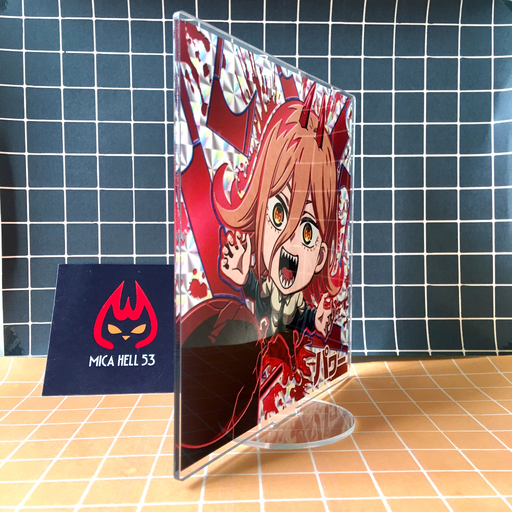 Standee Mica 15cm Tượng Mica Anime Chainsaw Man Keychain Acrylic Khung Chibi Dễ Thương SD6