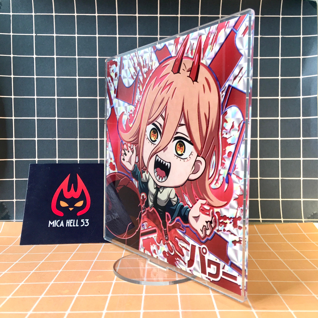 Standee Mica 15cm Tượng Mica Anime Chainsaw Man Keychain Acrylic Khung Chibi Dễ Thương SD6