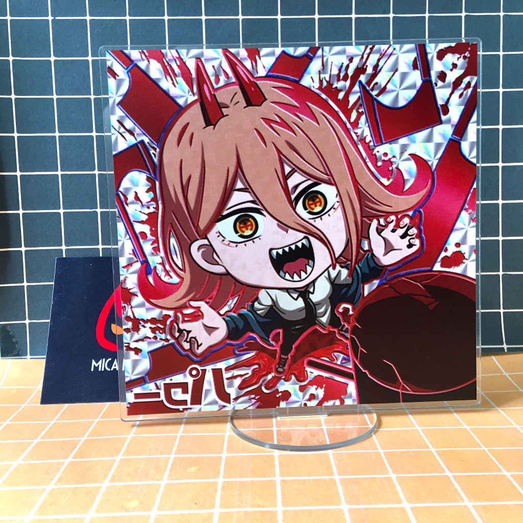 Standee Mica 15cm Tượng Mica Anime Chainsaw Man Keychain Acrylic Khung Chibi Dễ Thương SD6
