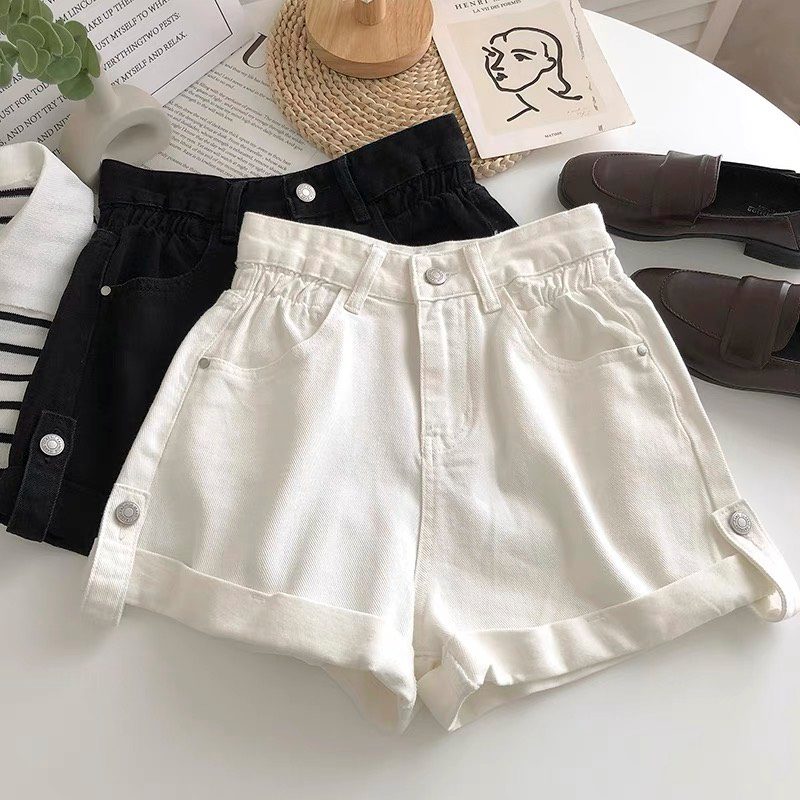 Quần Short Lưng Cao Lật Lai Phối Bass Đáy Dài HOT