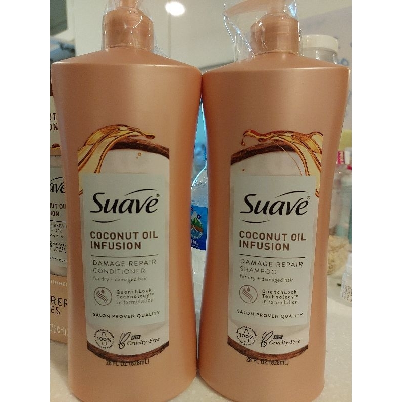 DÂU GỘI SUAVE TINH CHẤT DẦU DỪA MỀM TÓC Professionals Coconut Oil Shampoo and Conditioner 828ml / 372ml từ mỹ