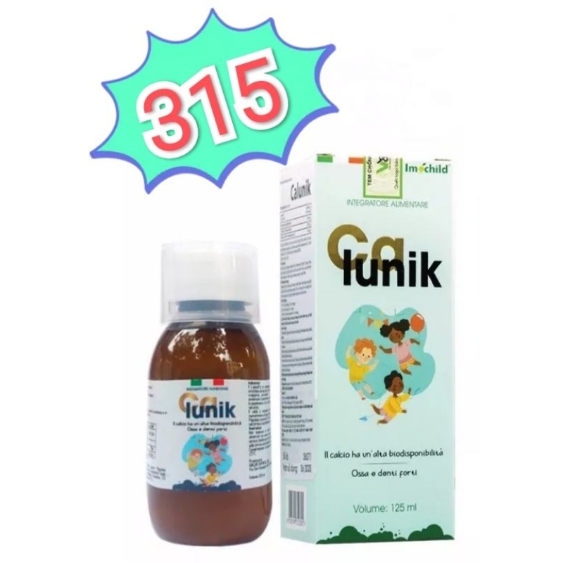 Calunik Imochild Bổ sung Vitamin D3 và K2, Canxi và Magie cho trẻ em từ 1 tuổi và người lớn (DT 125ml)