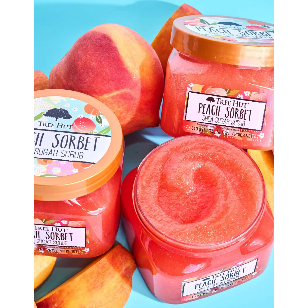 Tẩy tế bào chết cơ thể Tree Hut Peach Sorbet Shea Sugar Scrub 510gr