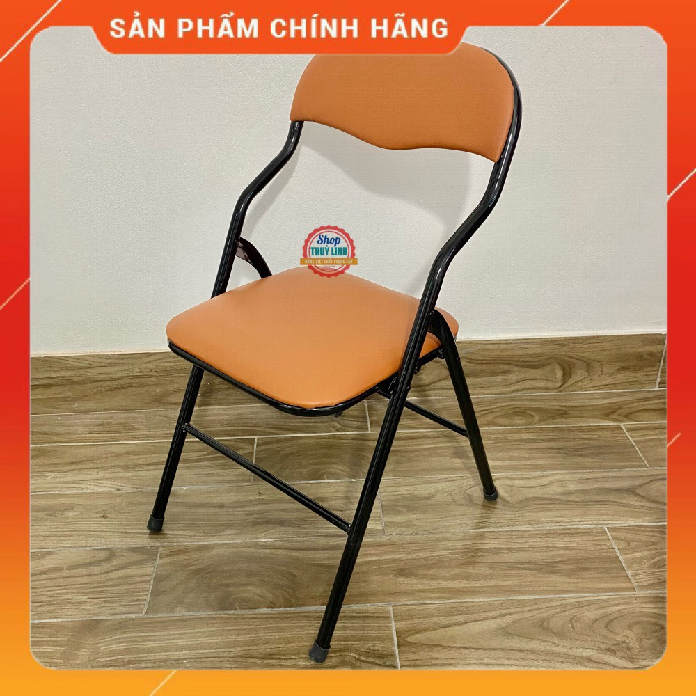 Ghế gấp văn phòng lưng tựa màu da bò hot 2023