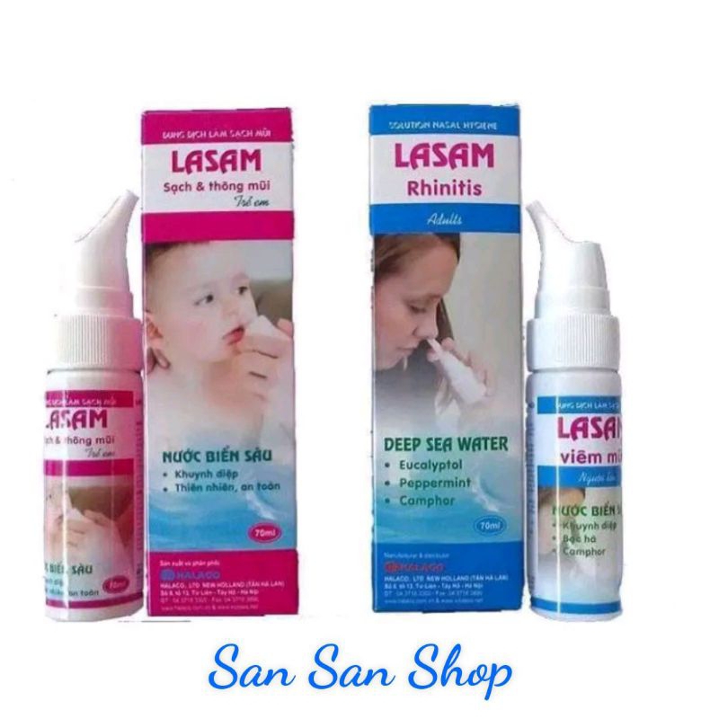 Dung dịch xịt mũi Lasam với tinh chất khuynh diệp ,viêm mủi ,nghẹt mủi , sổ mủi ( 70ml )