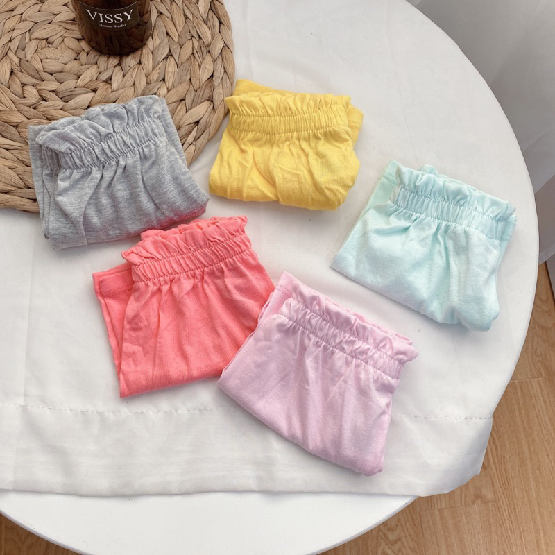 SET 5 QUẦN COTTON CẠP BÈO HM MẶC MÙA HÈ CHO BÉ GÁI