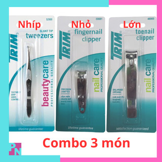 Combo 3 món bấm móng tay lớn, bấm móng tay nhỏ, nhíp Trim, dụng cụ cắt móng tay