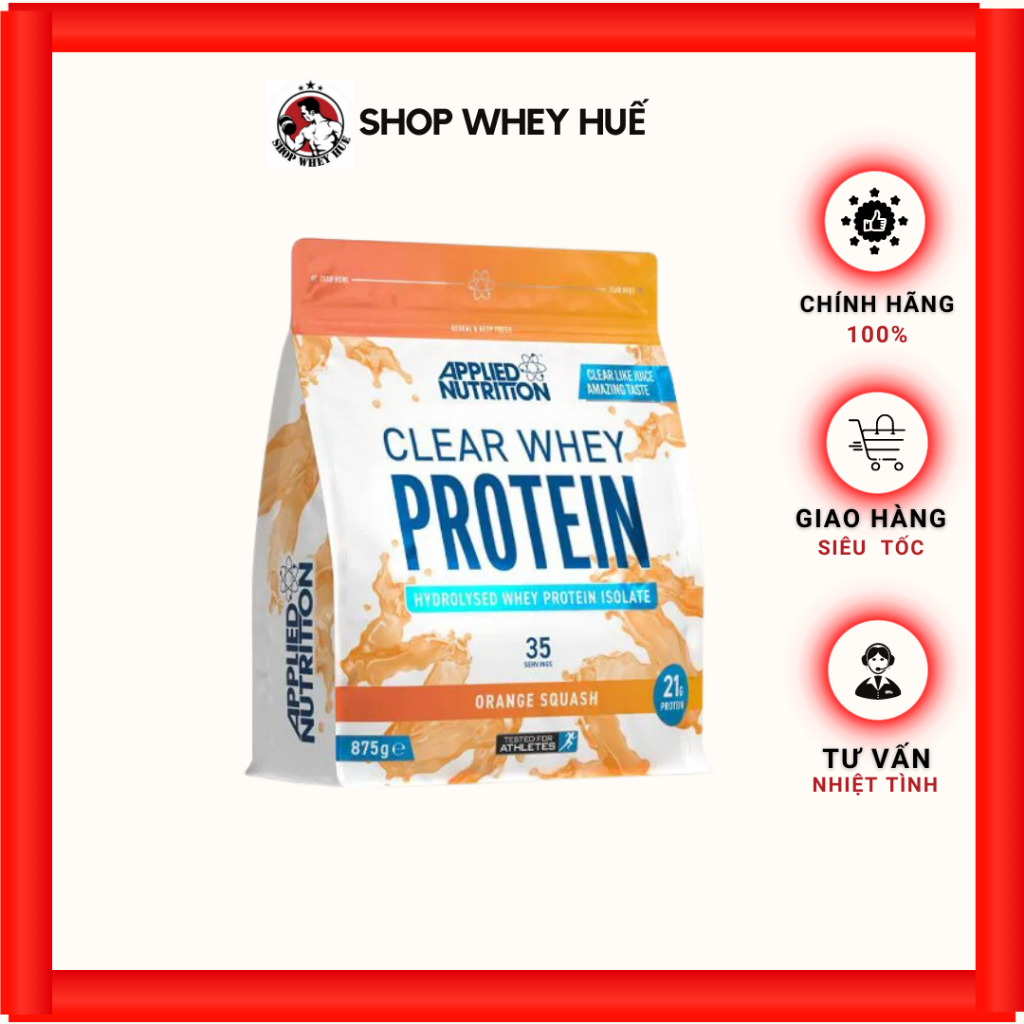 Clear Whey Protein Hyrolyzed Applied Nutrition Tăng Cơ Nhanh Khử Mùi Sữa Hương Vị Trái Cây Vị Siêu Ngon