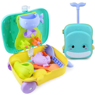 Đồ chơi đi biển, vali xúc cát cho bé đi biển gồm đồ chơi xoáy nước, múc nước, xúc cát.