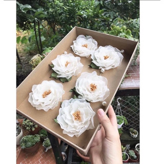 Hoa voan cài áo handmade nhiều màu giá rẻ