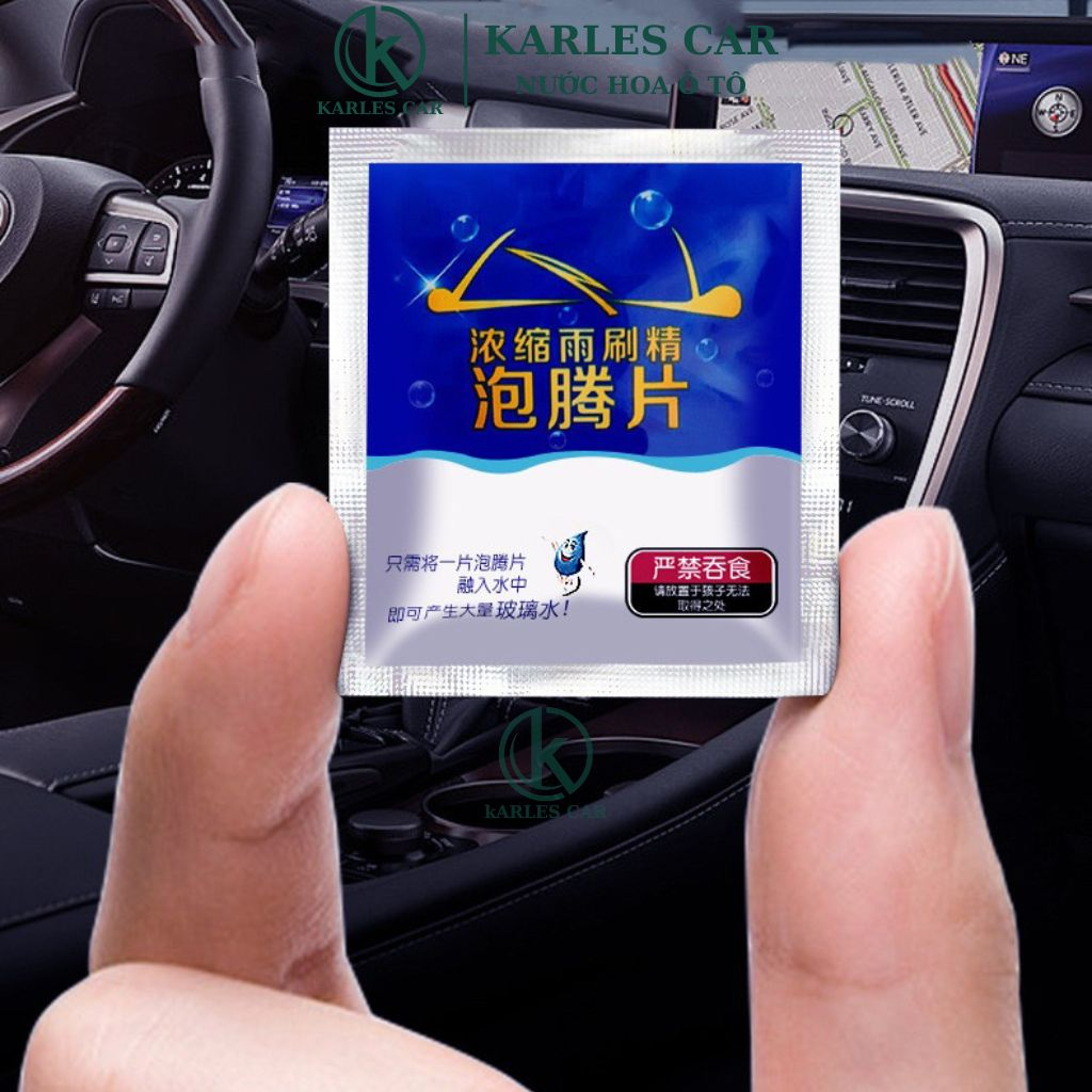 Viên Sủi Rửa Kính Xe Ô Tô, Viên Nén Pha Nước Rửa Kính Oto