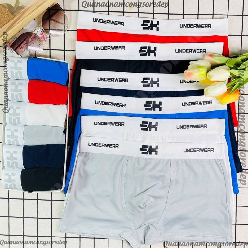 Combo Quần Lót Đùi Nam,Quần Sịp Đùi Nam mẫu SH vải Thun Lạnh, mềm Mịn thoáng mát, co giãn 4 chiều
