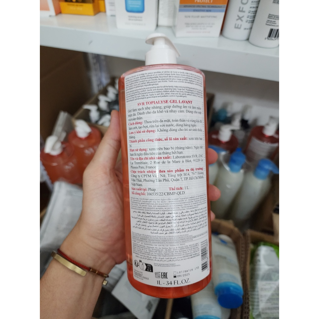 Sữa Rửa Mặt SVR Cho Da Khô Và Nhạy Cảm TOPIALYSE Gel Lavant 1000ML - Chai Hồng - BS HỒNG ĐÀO