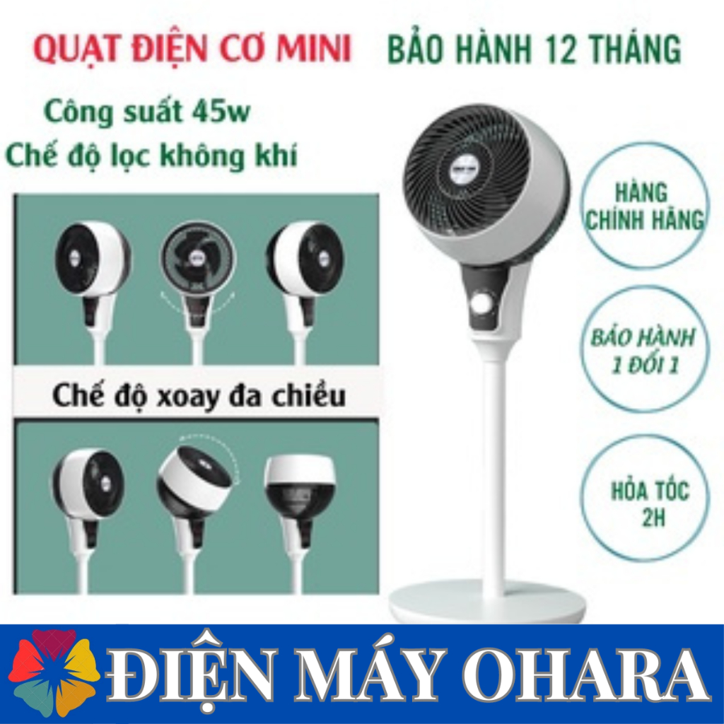Quạt cây đứng cao cấp chính hãng Kaisa Villa, quạt điện cơ có điều khiển công nghệ đối lưu bảo hành 12 tháng