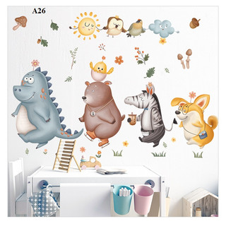 Decal dán tường đàn thú A26 - Decal dán tường Hàn Quốc