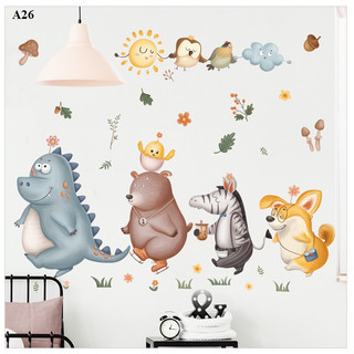 Decal dán tường đàn thú A26 - Decal dán tường Hàn Quốc