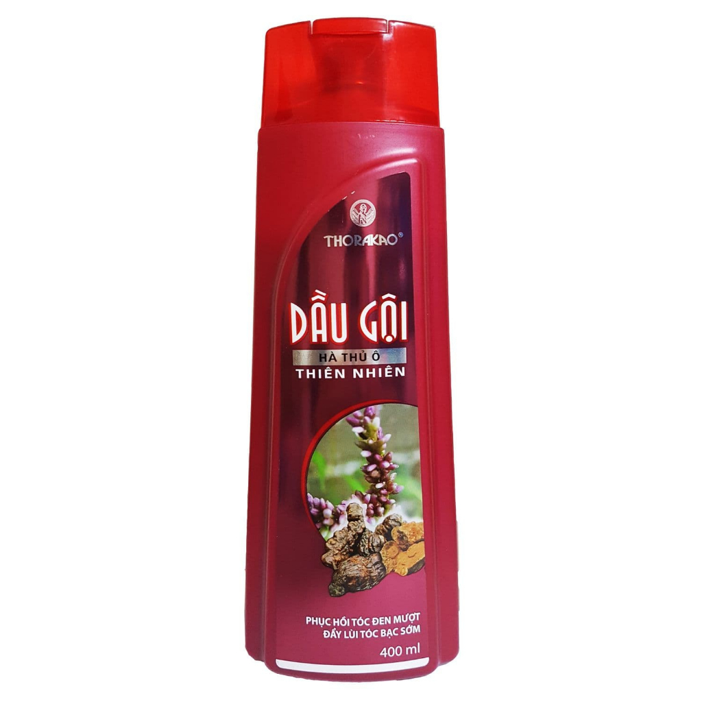 Dầu gội Hà Thủ Ô 400ml Thorakao giúp tóc chắc, đen mượt, giảm rụng tóc, ngừa gàu