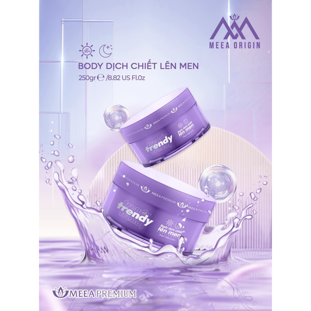[TRỢ GIÁ] (TẶNG 1) Kem Body Dưỡng Da Tím Trendy Dịch Chiết Lên Men - Meea Premium 250Gram | BigBuy360 - bigbuy360.vn