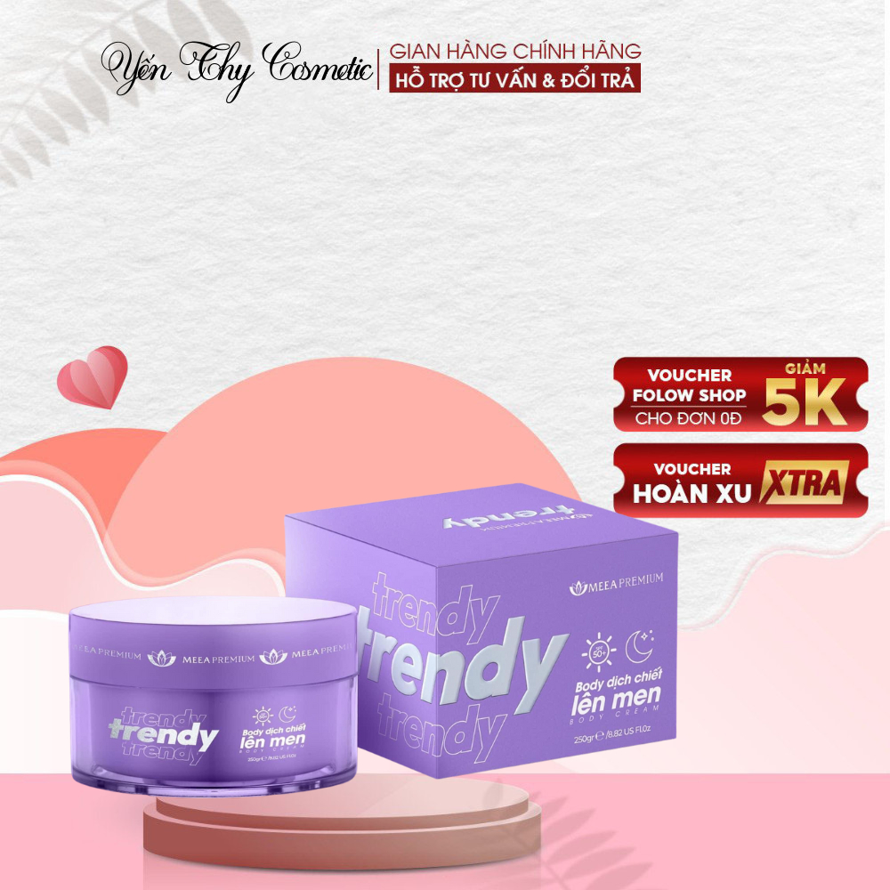 [TRỢ GIÁ] (TẶNG 1) Kem Body Dưỡng Da Tím Trendy Dịch Chiết Lên Men - Meea Premium 250Gram