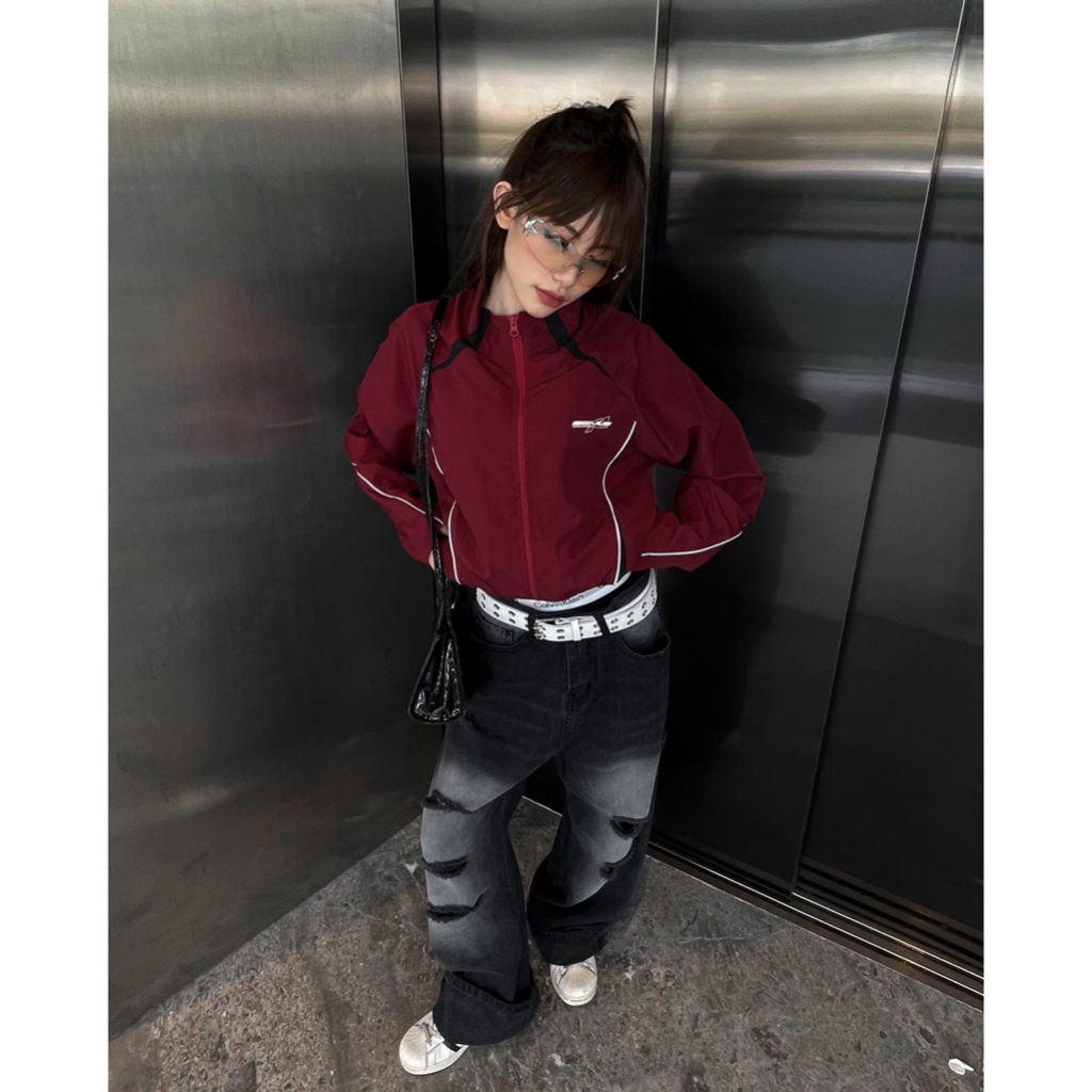 95MILES - ÁO KHOÁC DÙ THỂ THAO PHỐI MÀU BOLT OS TRACK JACKET