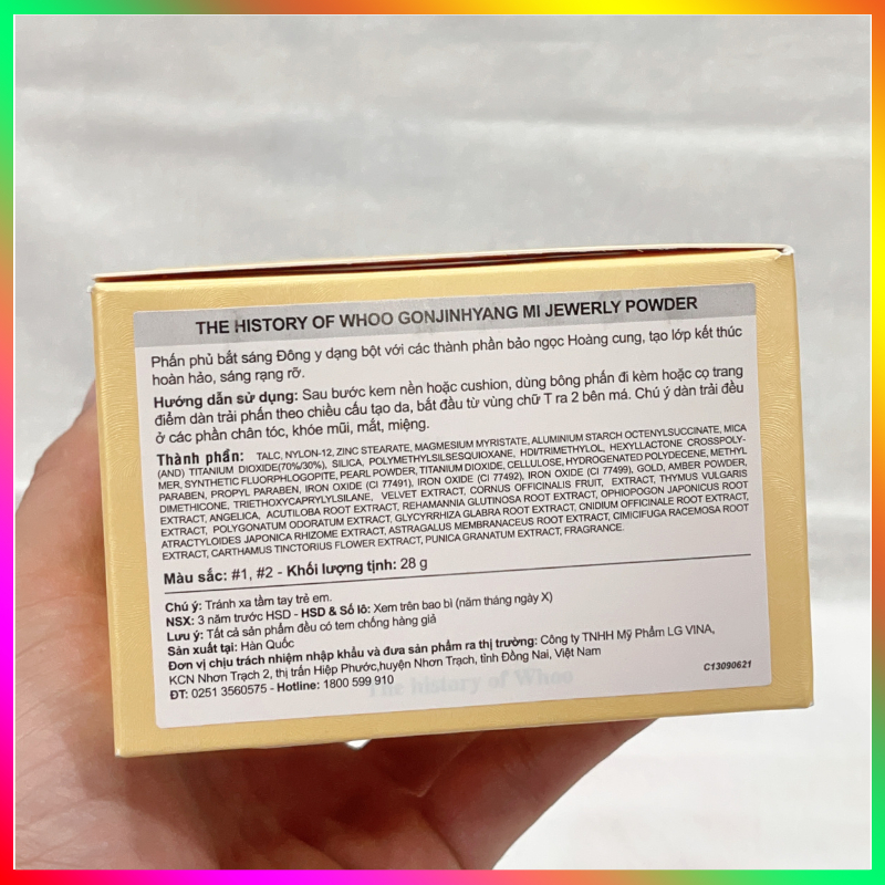 Phấn phủ bắt sáng dạng bột Whoo Gongjinhyang Mi Jewwelry Powder SPF35, PA++