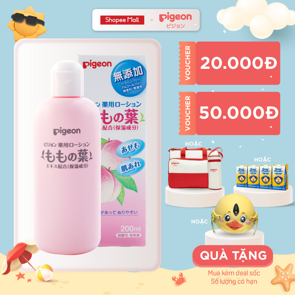 Sữa dưỡng thể chiết xuất lá đào Pigeon 200ml (HSD: 03/2024)