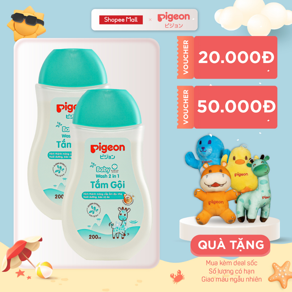 Combo 2 Chai Tắm Gội Jojoba 200ML ( 2 IN 1)