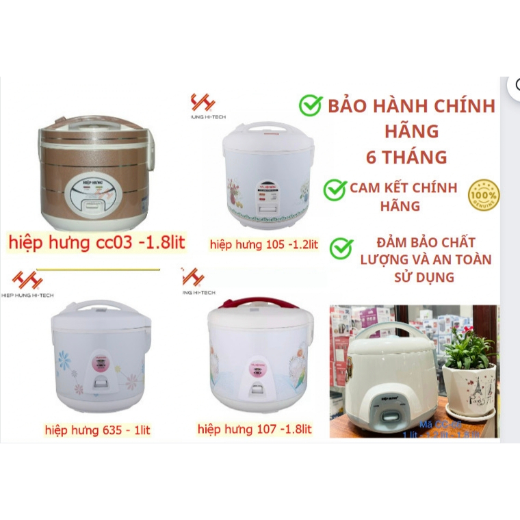 ( BẢO HÀNH CHÍNH HÃNG ) Nồi cơm điện Hiệp Hưng Chất lượng , từ 1 - 1,8L