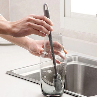 Cọ silicon rửa ly cốc 23cm - cây cọ bàn chải vệ sinh bình sữa tiện dụng