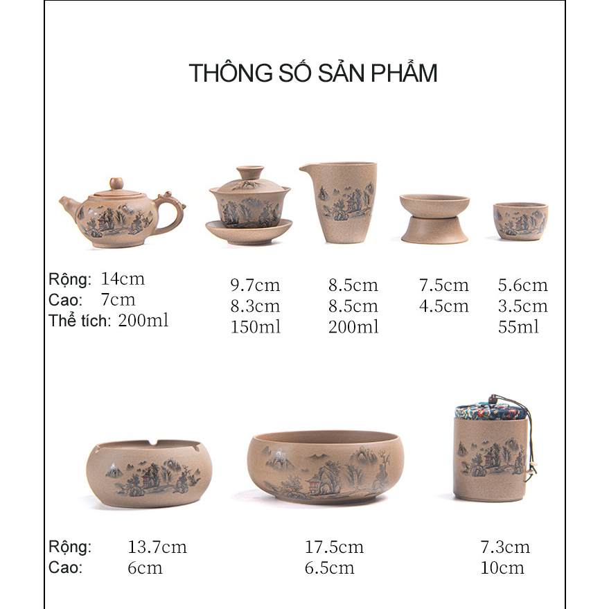 🍀🌿 Bộ Thưởng Trà 19 món