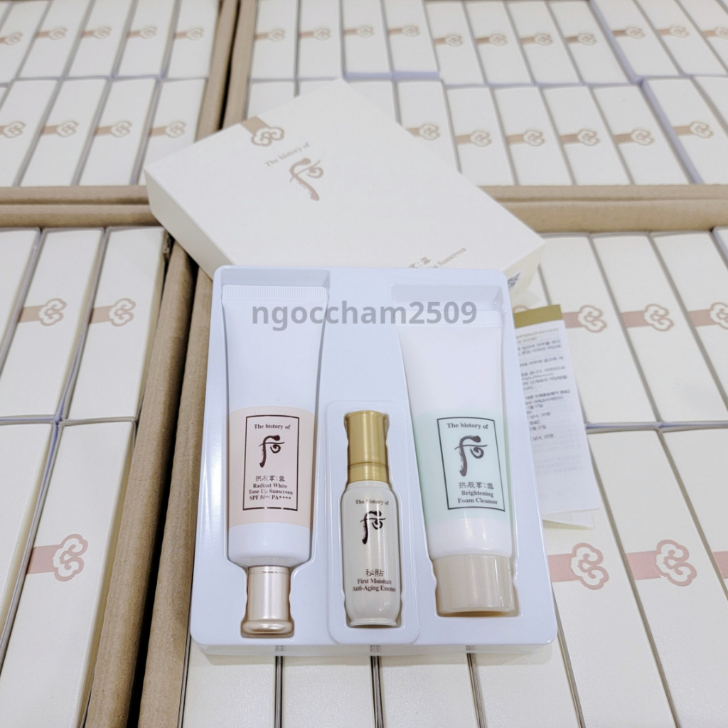Set kem chống nắng nâng tone whoo trắng - Whoo Radiant White Tone Up Sunscreen spf50/pa++++ Date 2025