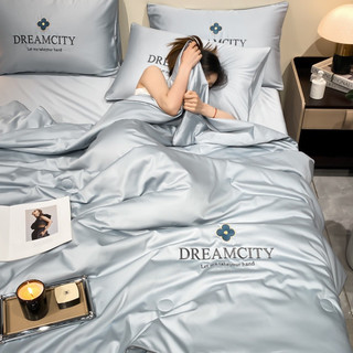 Bộ chăn ga phi lụa Dreamcity chăn chần hè