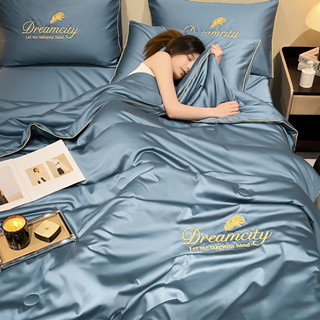 Bộ chăn ga phi lụa Dreamcity chăn chần hè