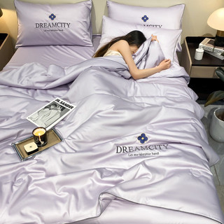Bộ chăn ga phi lụa Dreamcity chăn chần hè