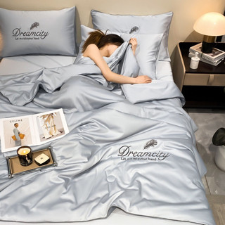 Bộ chăn ga phi lụa Dreamcity chăn chần hè