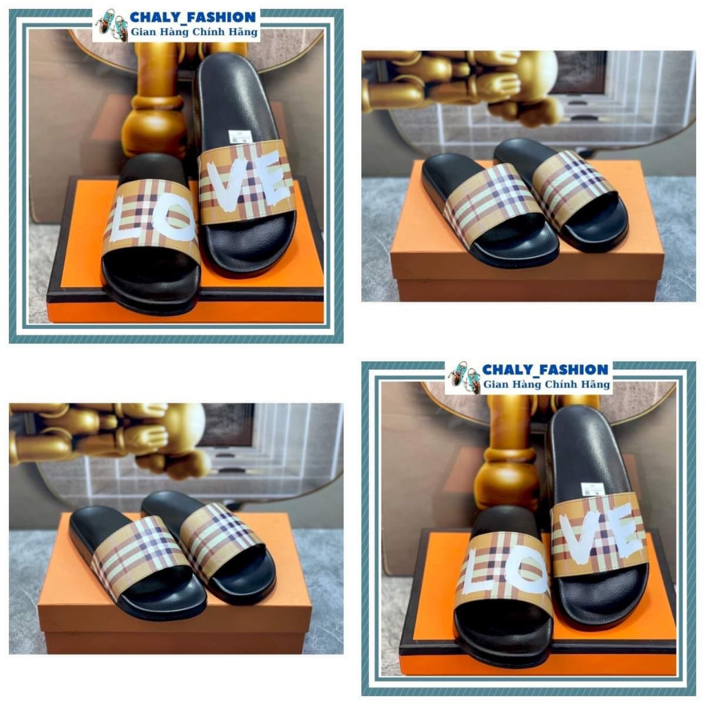Dép lê nam quai ngang BBR cao su đúc quai kẻ sọc màu be chữ LOVE đế nổi chữ cạnh siêu bền đẹp DL14P
