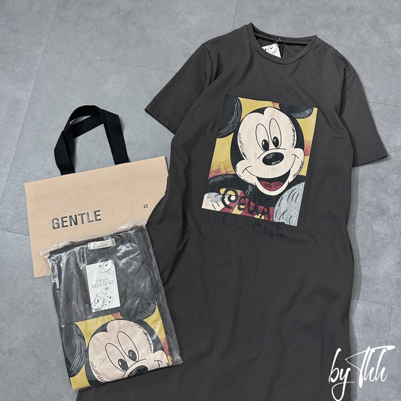 Váy suông micky màu ghi xám đậm