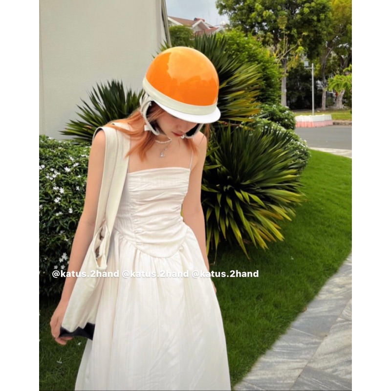 Váy 2 dây dáng dài chất đũi gân bèo ngực ullzang