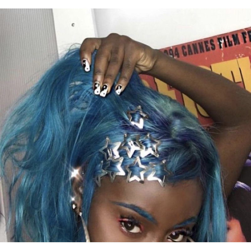 Mini star hairclips BẠC cute dễ thươngY2k Kẹp Tóc Ngôi Sao Năm Cánh Bằng Kim Loại Màu Bạc Cho Bạn Gái