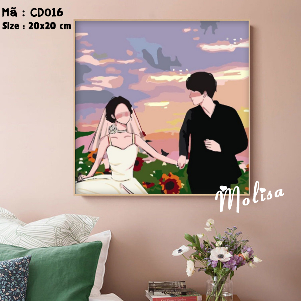 Tranh Tô Màu Số Hóa COUPLE   Size 20x20