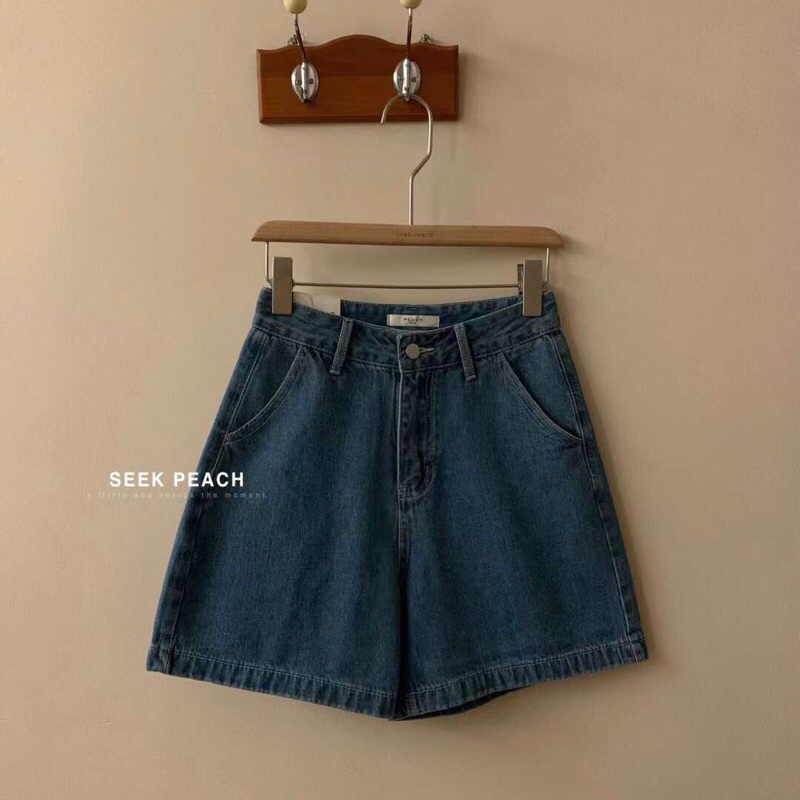 Quần short jeans dáng lửng cạp cao vintage P20111
