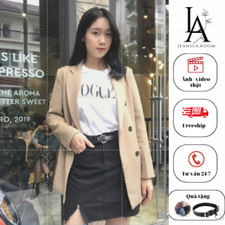 Chân váy Jeans nữ JEANSLA Đen cạp cao Basic Khóa đùi lệch tua rua mix đồ siêu xinh, chân váy nữ [#VJL2]