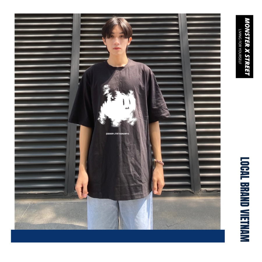 Áo thun unisex MONSTER X STREET Mèo Dekky phông tay lỡ nam nữ form rộng Local Brand