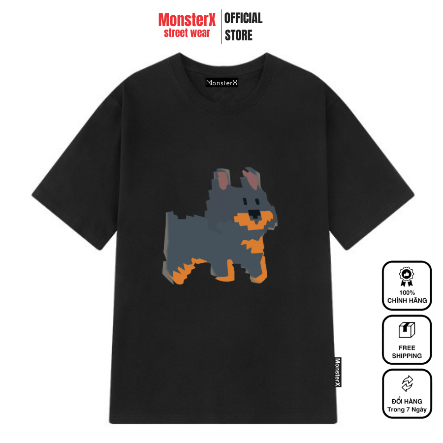 Áo thun unisex MONSTER X STREET Basic Dog phông tay lỡ nam nữ form rộng Local Brand